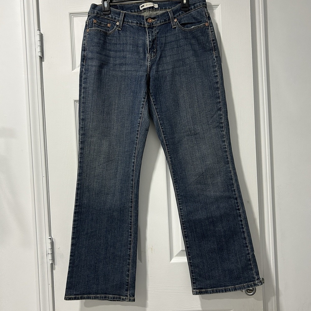 Levis 529 Jeans Womens 14 Blue Curvy Bootcut‎ Mid Rise Stretch Denim Medium Wash